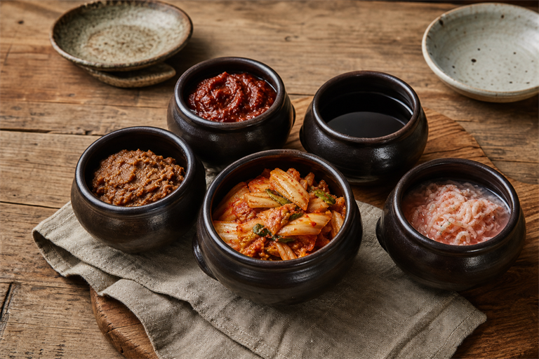 The Five Fermented Foundations of Korean Cooking: A Pantry Map