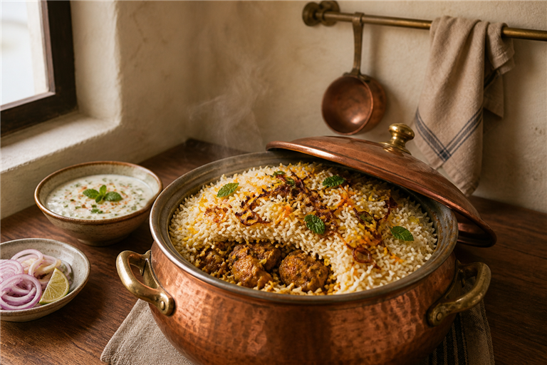 Hyderabadi Chicken Biryani: The Kacchi Dum Method at Home